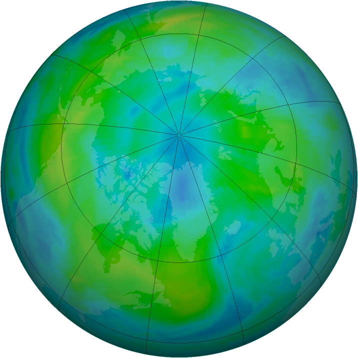 Arctic ozone map for 13 October 1999